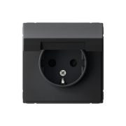 Розетка ArtGallery 16А IP20 с заземл. защ. шторки с крышкой механизм карбон SE GAL001046