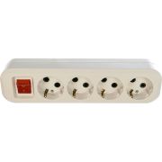 Колодка удлинителя 4-м с заземл. с выкл. АБС-пластик UNIVersal S304