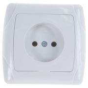 Розетка 1-м СП Маргарита 16А IP20 без заземл. защ. шторки бел. UNIVersal М0022