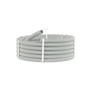 Труба гофрированная ПВХ гибкая легкая d25мм с протяжкой сер. (уп.50м) DKC 91925