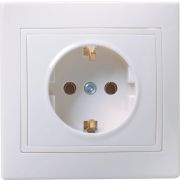 Розетка 1-м СП Кварта РС10-3-КБ 16А IP20 с заземл. без защ. шторок бел. GENERICA ERK14-K01-16-DM