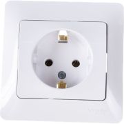 Розетка 1-м СП Glossa 16А IP20 с заземл. в сборе бел. SE GSL000142