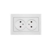 Розетка 2-м СП Бриллиант 16А IP20 без заземл. бел. UNIVersal 7947519