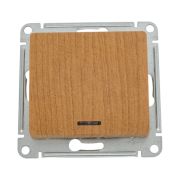 Выключатель 1-кл. СП Glossa 10А IP20 (сх. 1а) 10AX с подсветкой механизм дерево дуб SE GSL000513