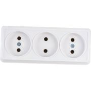 Розетка 3-м ОП Октава 10А IP20 без заземл. бел. GENERICA ERO30-K01-10-DC