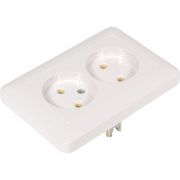 Розетка 2-м СП Хит 16А IP21 250В без заземл. без защ. шторок бел. SE RS16-235-B