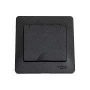 Розетка 1-м СП 1мод. Glossa 16А IP20 с заземл. защ. шторки с крышкой в сборе антрацит SE GSL000746