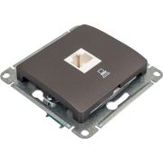 Розетка компьютерная 1-м Glossa RJ45 кат.5E механизм графит SE GSL001381K