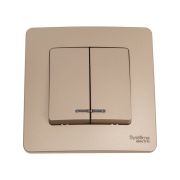 Выключатель 2-кл. СП Blanca 10А IP20 (сх. 5) 250В с подсветкой титан SE BLNVS010514