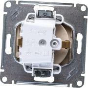 Розетка 1-м СП AtlasDesign 16А IP20 с заземл. защ. шторки с крышкой механизм шампань SE ATN000546