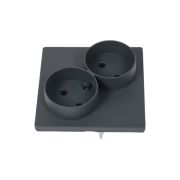 Розетка 2-м СП Simon 24 16А IP20 2х2P+E Schuko без защ. шторок механизм графит Simon 2450459-038