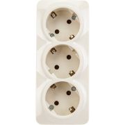 Розетка 3-м ОП GLORY РС23-3-ХК 16А с заземл. крем. IEK ERH31-K33-16