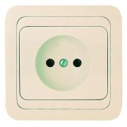 Розетка 1-м СП Mimoza 16А IP20 без заземл. керамика крем./крем. Makel 25002
