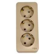 Розетка 3-м ОП Blanca 16А IP20 250В с заземл. без защ. шторок с изолир. пластиной титан SE BLNRA010314