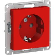 Розетка 1-м СП AtlasDesign 16А IP20 с заземл. защ. шторки механизм красн. SE ATN002045